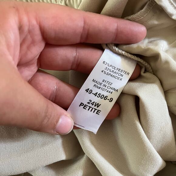 Jessica London High Rise Khaki Trouser Plus Size 24W Stretch - Picture 7 of 10